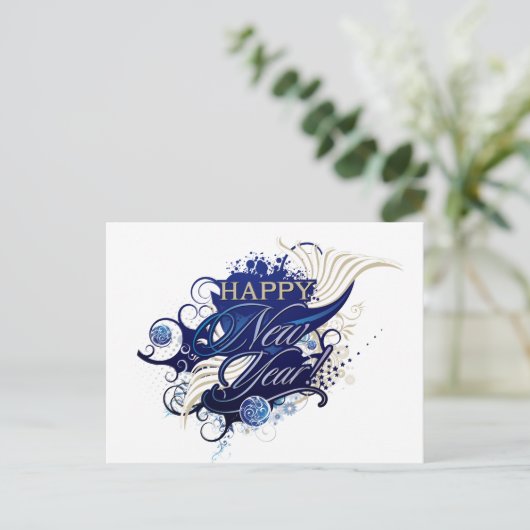 Happy New Year Briefkaart (Staand voorkant)