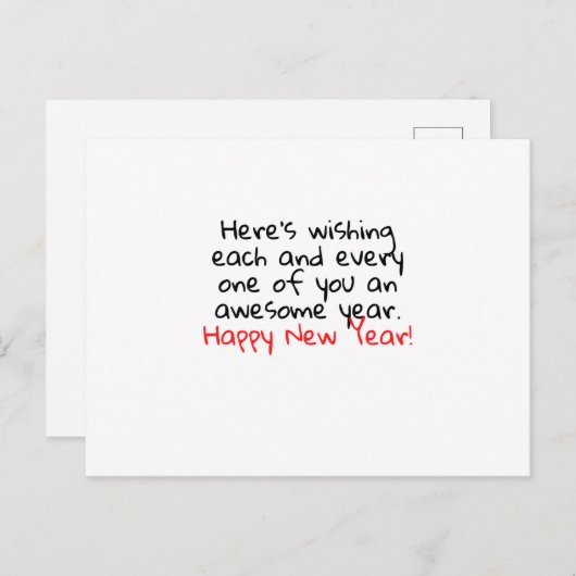 HAPPY NEW YEAR BRIEFKAART (Voorkant / Achterkant)