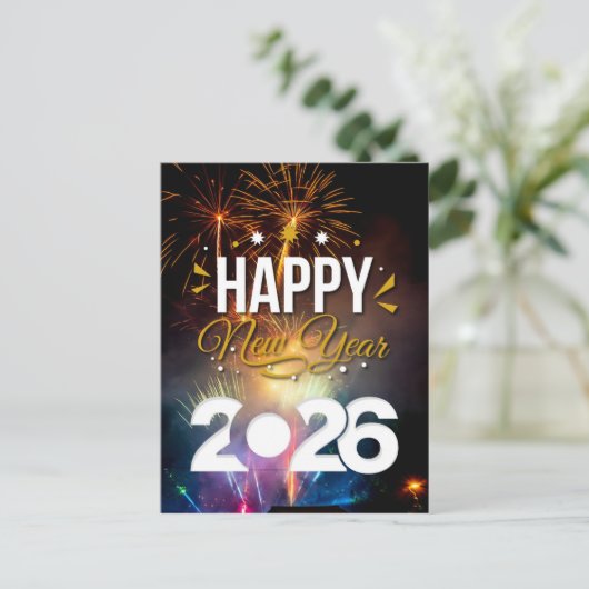 Happy New Year Briefkaart (Staand voorkant)