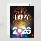 Happy New Year Briefkaart (Voorkant / Achterkant)