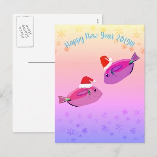 Happy New Year Briefkaart (Voorkant / Achterkant)