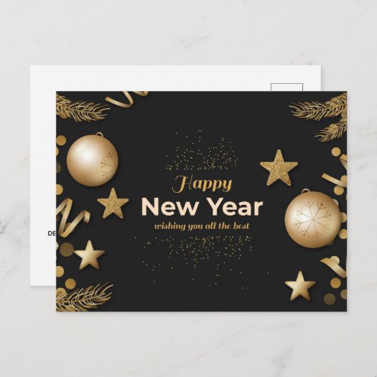 Happy New Year Briefkaart (Voorkant / Achterkant)