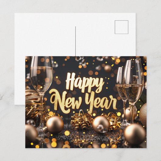 Happy New Year Briefkaart (Voorkant / Achterkant)