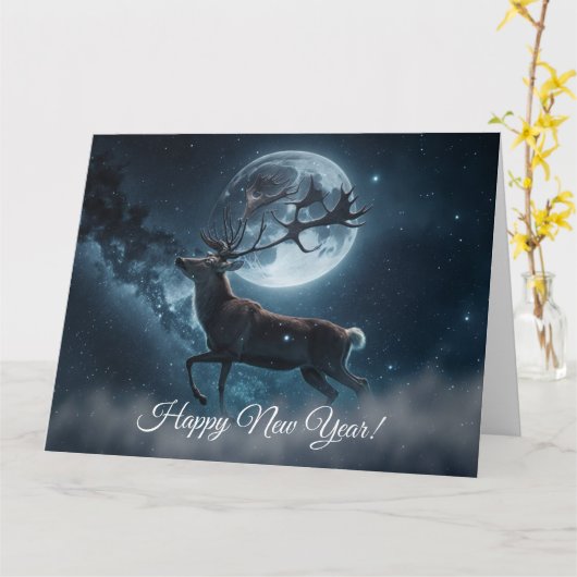 Happy New Year briefkaart (Gele Bloem)