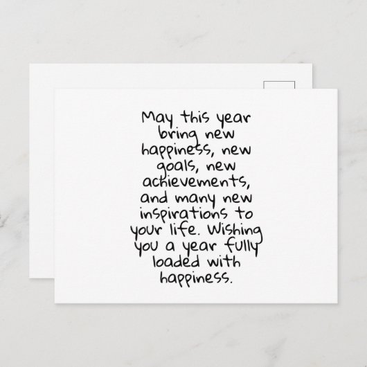 HAPPY NEW YEAR BRIEFKAART (Voorkant / Achterkant)