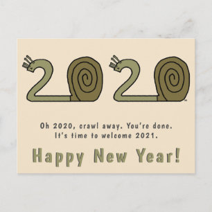 Happy New Year Briefkaart 2021 Grappig nieuwjaarsl