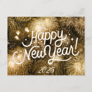 HAPPY NEW YEAR BRIEFKAART MET GOUDEN DETAILS