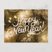 HAPPY NEW YEAR BRIEFKAART MET GOUDEN DETAILS (Voorkant)