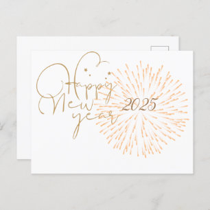 HAPPY NEW YEAR BRIEFKAART MET GOUDEN DETAILS