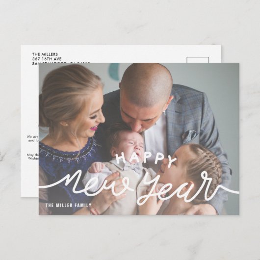 Happy New Year Briefkaarten (Voorkant / Achterkant)