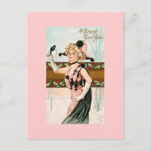 Happy New Year  Briefkaarten Lady Masquerade