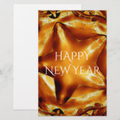 Happy New Year Brown Gold Copper Elegant Star Briefpapier (Voorkant / Achterkant)