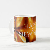 Happy New Year Brown Gold Copper Elegant Star Koffiemok (Voorkant links)