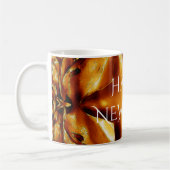 Happy New Year Brown Gold Copper Elegant Star Koffiemok (Links)