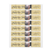 Happy New Year Brush Script Photo Holiday Address (Vel)