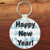 Happy New Year Bubbles Sleutelhanger (Voorkant)