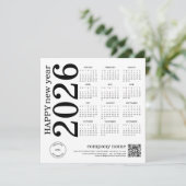 Happy New Year Business 2026 kalender Logo QR Code Feestdagenkaart (Staand voorkant)