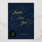 Happy New Year Business Business logo Gold Folie Feestdagenkaart (Voorkant)