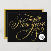 Happy New Year Business Logo Briefkaart (Voorkant / Achterkant)