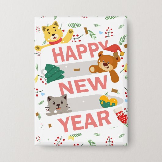 Happy new year button (Voorkant)