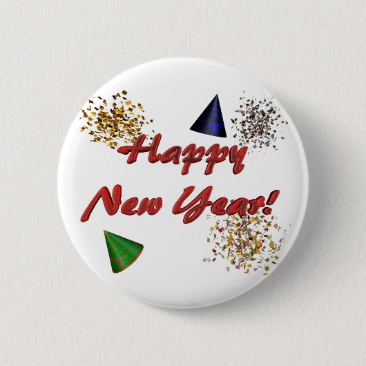 Happy New Year Button (Voorkant)