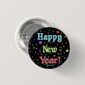Happy New Year Button (Voorkant /achterkant)