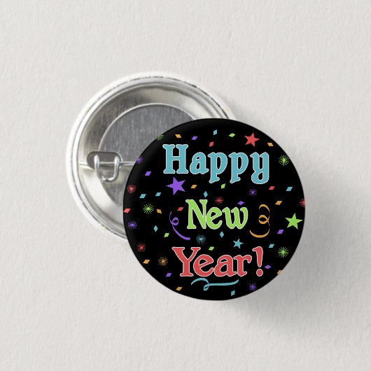 Happy New Year Button (Voorkant /achterkant)