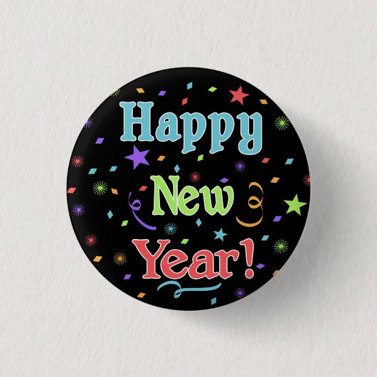 Happy New Year Button (Voorkant)