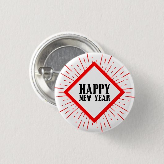 Happy New Year Button (Voorkant /achterkant)