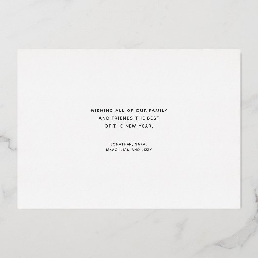 Happy New Year Calligrafie 1 Photo Gold Folie Feestdagenkaart (Achterkant)