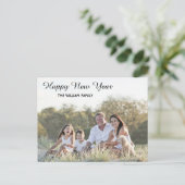 Happy New Year Calligraphy 2 Foto Feestdagenkaart (Staand voorkant)