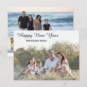 Happy New Year Calligraphy 2 Foto Feestdagenkaart (Voorkant / Achterkant)