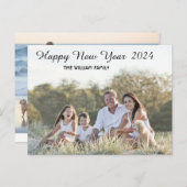 Happy New Year Calligraphy 2 Foto Feestdagenkaart (Voorkant / Achterkant)