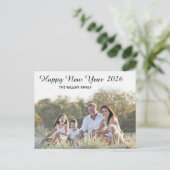 Happy New Year Calligraphy 2 Photo Feestdagenkaart (Staand voorkant)