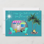 Happy New Year Camping Greeting Card Kaart (Voorkant)