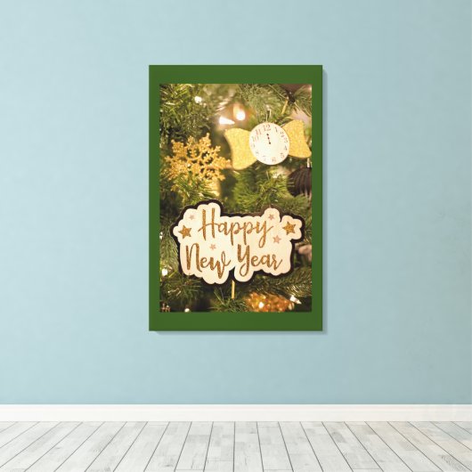 HAPPY NEW YEAR CANVAS AFDRUK (Insitu (Houten vloer))