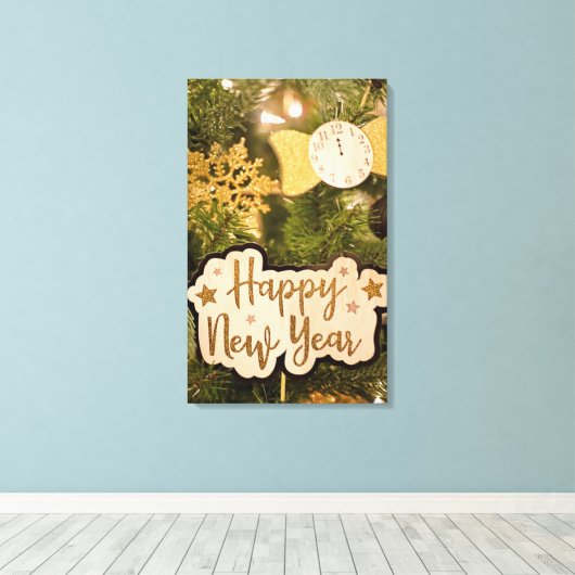 HAPPY NEW YEAR CANVAS AFDRUK (Insitu (Houten vloer))