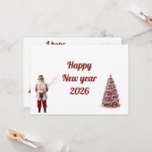 Happy New Year Card 2026 Kaart (Voorkant / Achterkant in situ)