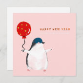 Happy new year card - De kleine pinguïn Feestdagenkaart (Voorkant / Achterkant)