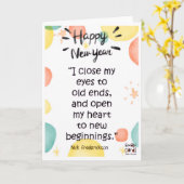 Happy New Year Card Kaart (Gele Bloem)