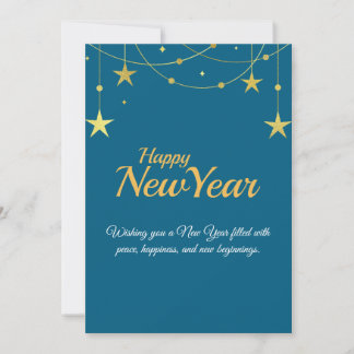 Happy New Year Card | Modern Minimal Design Feestdagenkaart