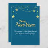 Happy New Year Card | Modern Minimal Design Feestdagenkaart (Voorkant / Achterkant)