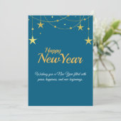 Happy New Year Card | Modern Minimal Design Feestdagenkaart (Staand voorkant)