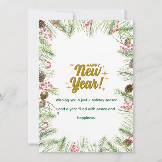 Happy New Year Card | Modern Minimal Design Feestdagenkaart