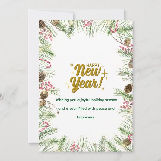 Happy New Year Card | Modern Minimal Design Feestdagenkaart (Voorkant)