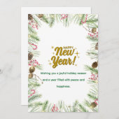 Happy New Year Card | Modern Minimal Design Feestdagenkaart (Voorkant / Achterkant)