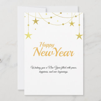 Happy New Year Card | Modern Minimal Design Feestdagenkaart