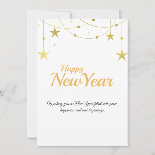 Happy New Year Card | Modern Minimal Design Feestdagenkaart (Voorkant)