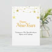 Happy New Year Card | Modern Minimal Design Feestdagenkaart (Staand voorkant)