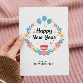 Happy New Year Card – Personalized Name or Family Feestdagenkaart